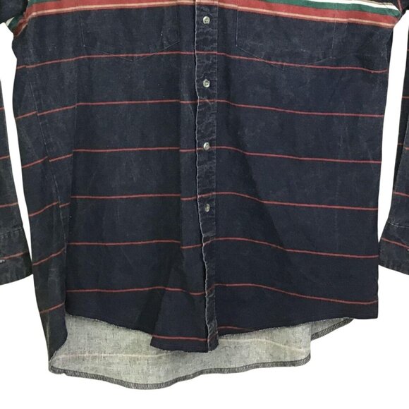 Vtg Express Rider Western Shirt Button Up Striped Long Sleeve Collared Mens L - Picture 5 of 11